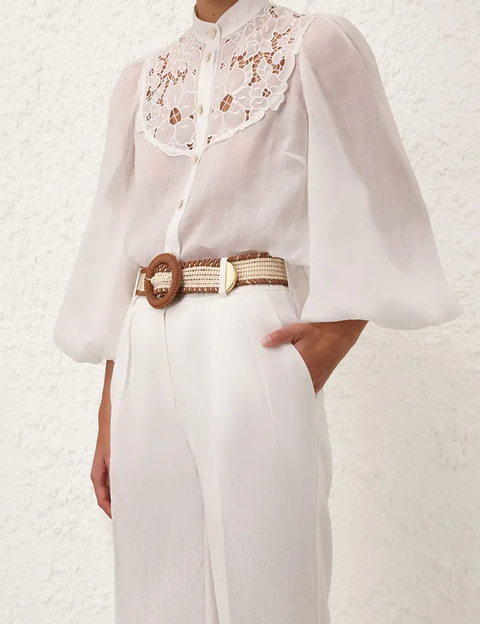 Women Zimmermann Shorts and Pants Golden Tuck Pant Ivory