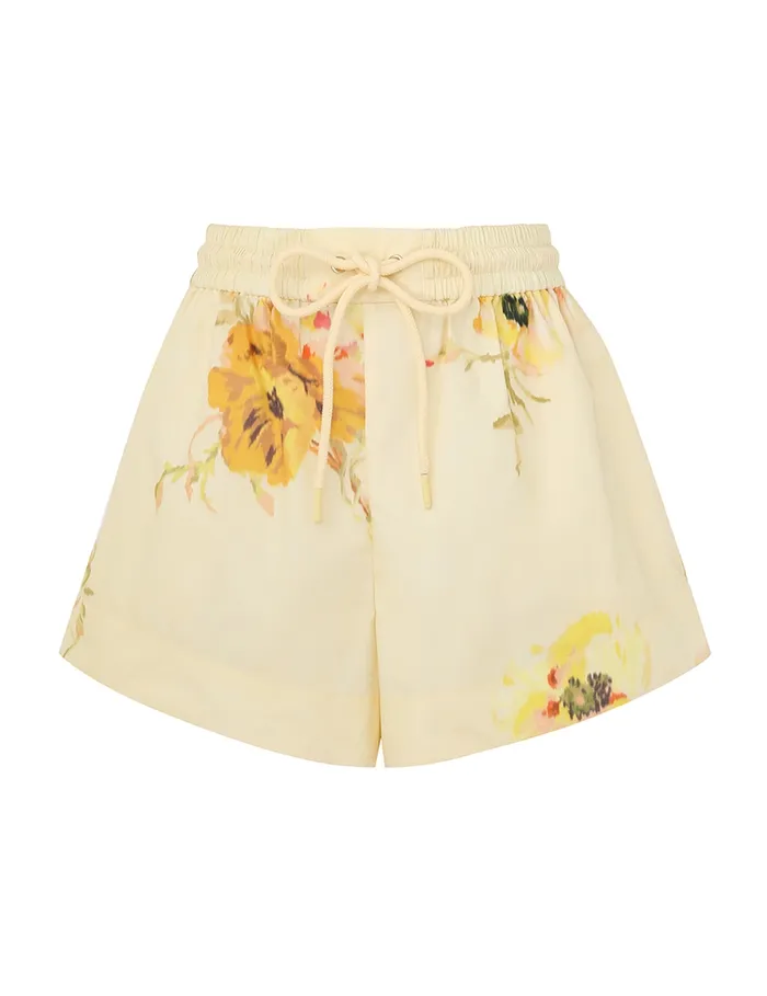 Women Zimmermann Shorts and Pants Lightburst Relaxed Short Yellow Floral