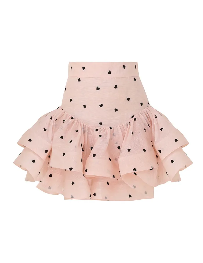 Women Zimmermann Skirts Crush Flip Mini Skirt Pink Hearts