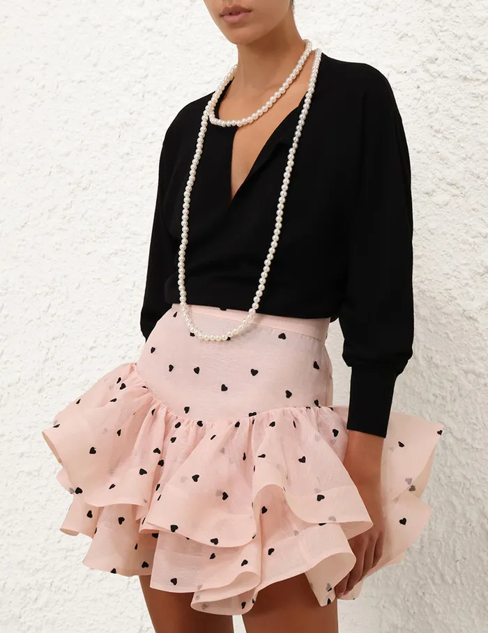 Women Zimmermann Skirts Crush Flip Mini Skirt Pink Hearts