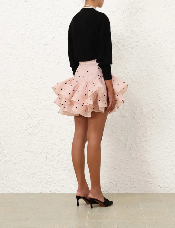 Women Zimmermann Skirts Crush Flip Mini Skirt Pink Hearts
