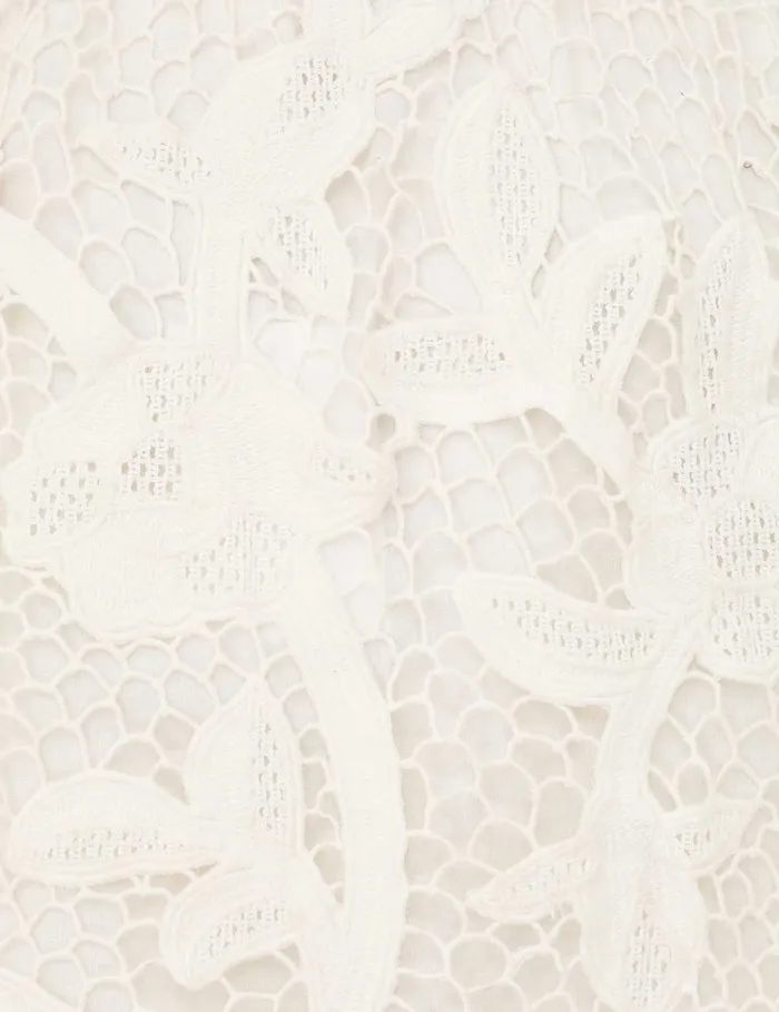 Women Zimmermann Skirts Golden Crochet Lace Skirt Ivory