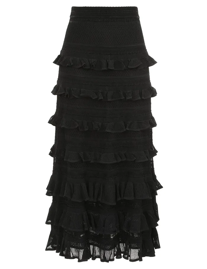 Women Zimmermann Skirts Illustration Frilled Skirt Black