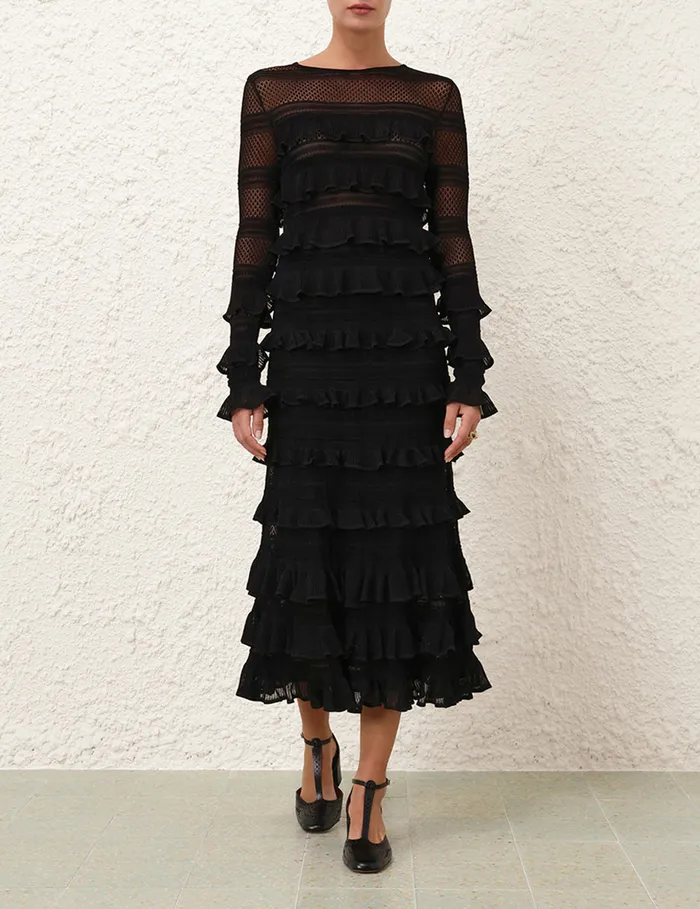 Women Zimmermann Skirts Illustration Frilled Skirt Black