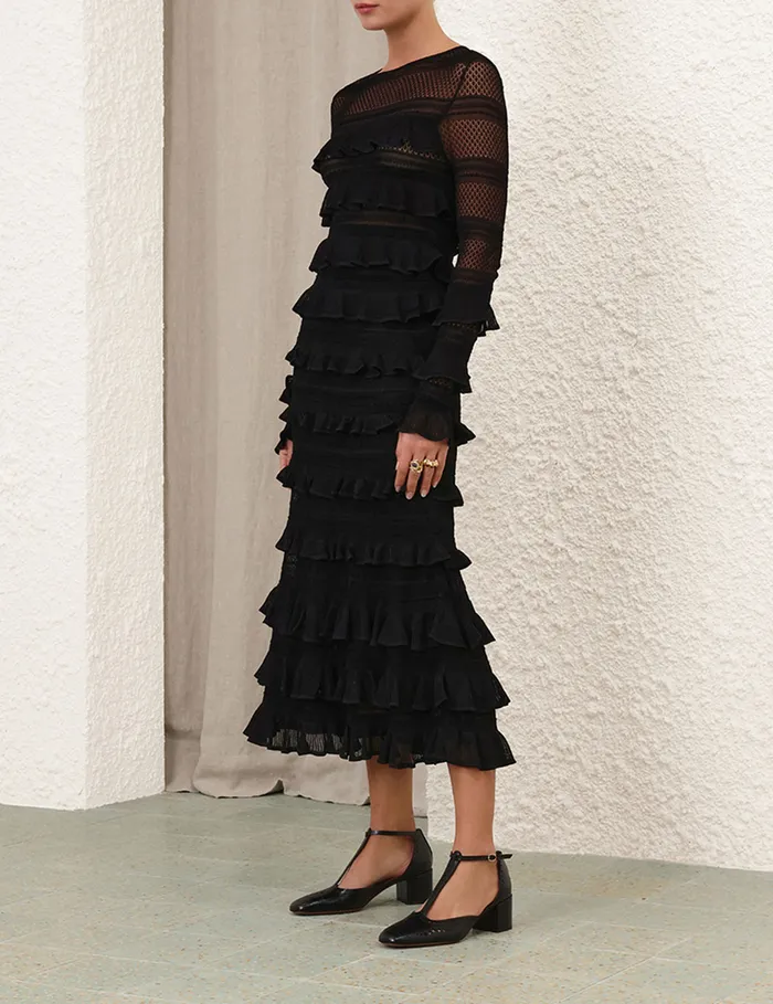 Women Zimmermann Skirts Illustration Frilled Skirt Black