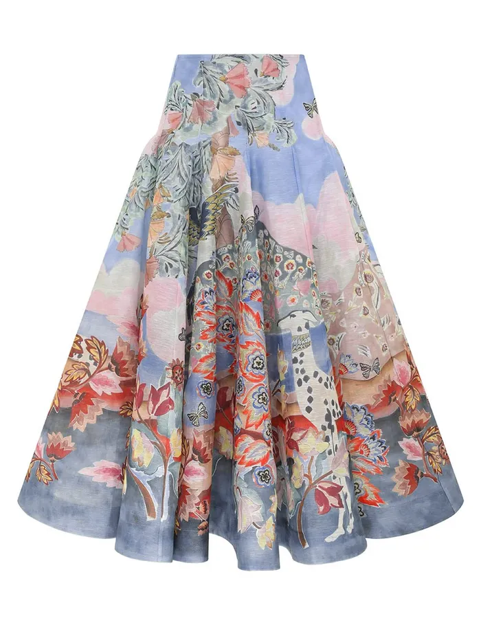 Women Zimmermann Skirts Illustration Godet Skirt Eden Garden