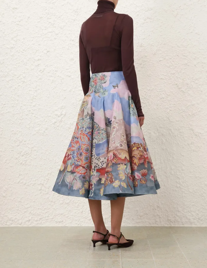 Women Zimmermann Skirts Illustration Godet Skirt Eden Garden