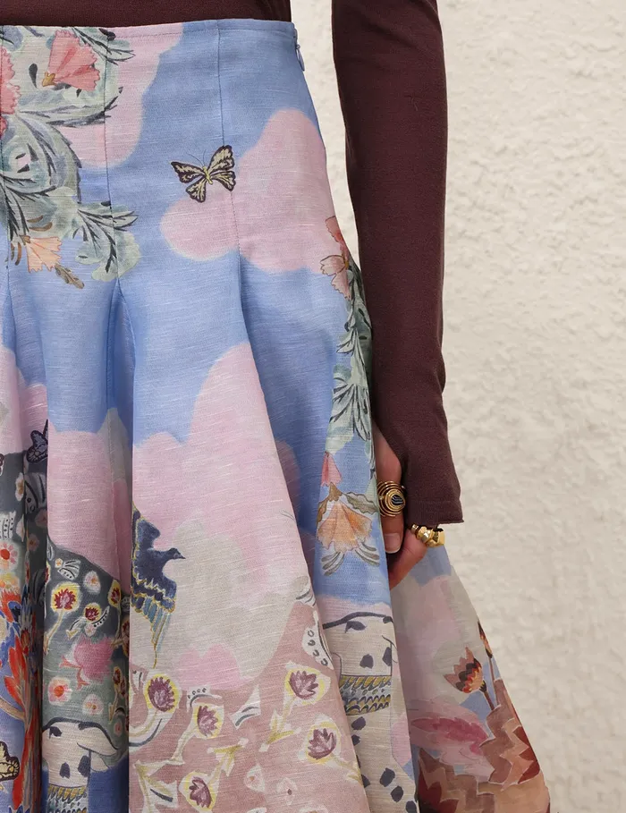 Women Zimmermann Skirts Illustration Godet Skirt Eden Garden