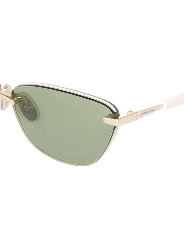 Women Zimmermann Sunglasses Celeste Cat Eye Bottle Green