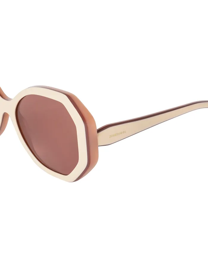 Women Zimmermann Sunglasses Uptempo Hexagon Cream