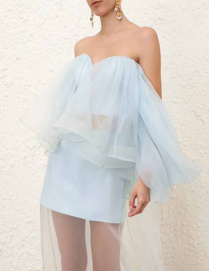 Women Zimmermann Tops Crush Strapless Bodice Mint