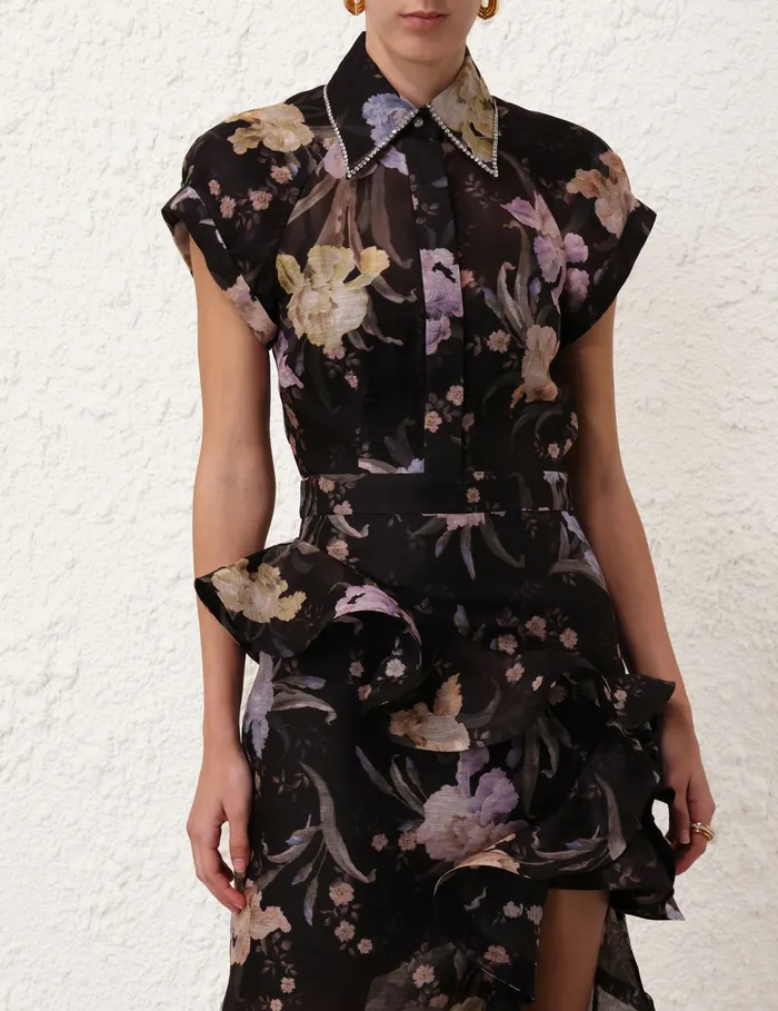 Women Zimmermann Tops Eden Fitted Blouse Iris Sherbet