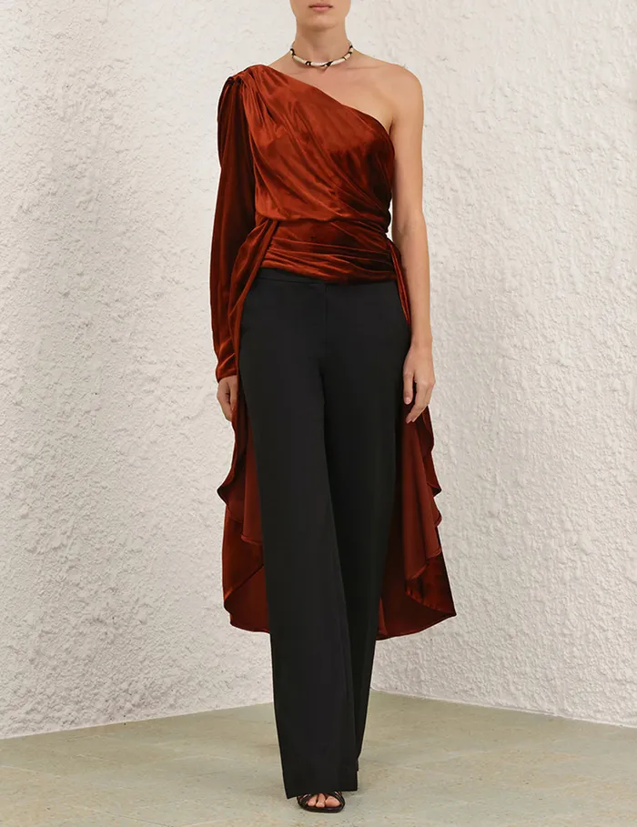 Women Zimmermann Tops Illustration Asymmetric Top Rust