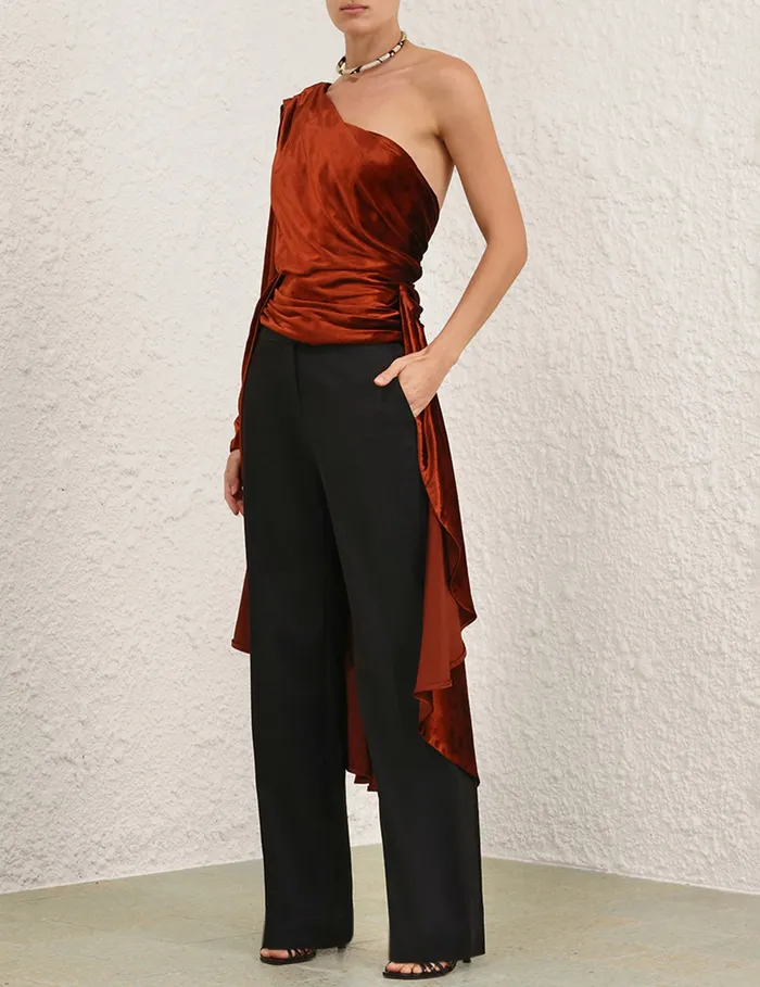 Women Zimmermann Tops Illustration Asymmetric Top Rust