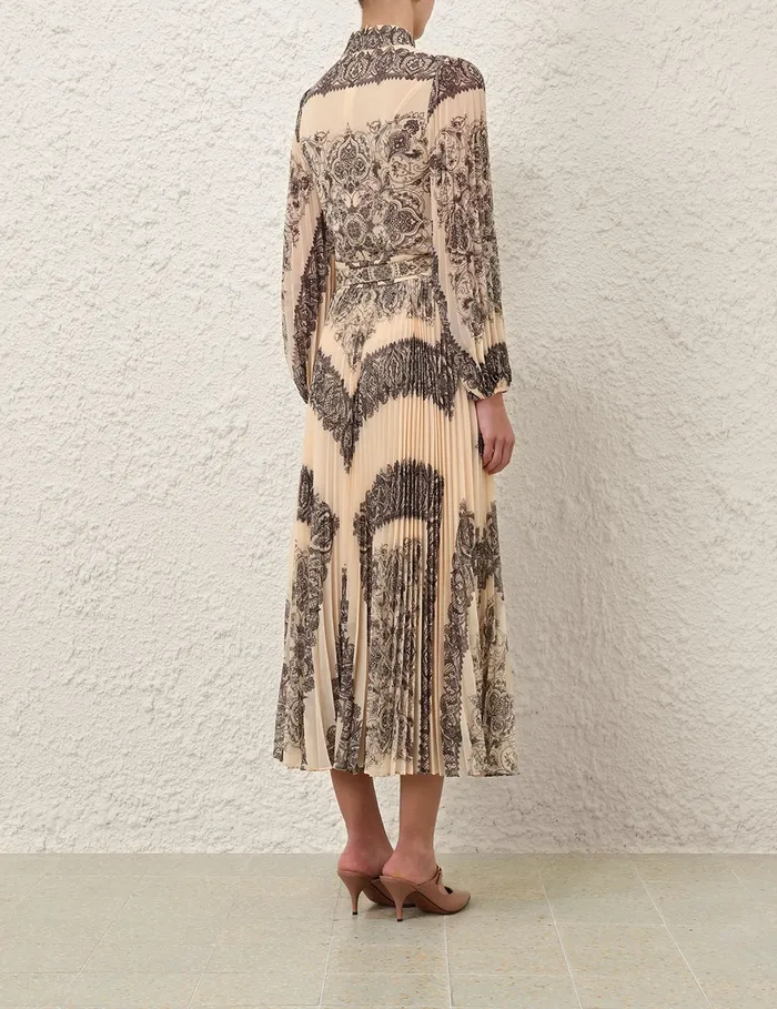 Women Zimmermann Tops Sunray Pleated Blouse Tea Paisley