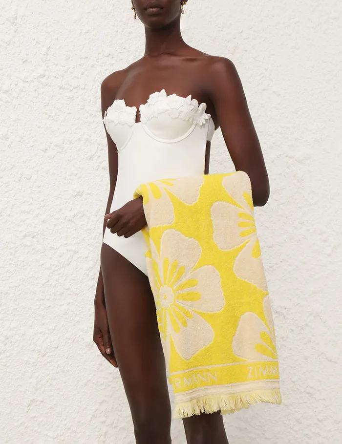 Women Zimmermann Towels and Pareos Jacquard Towel Yellowcream