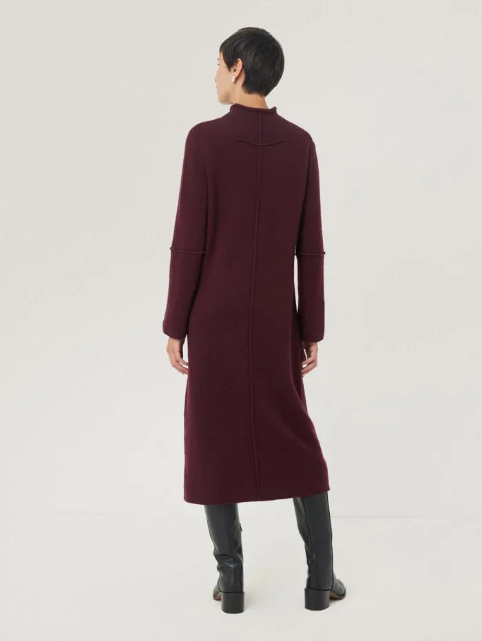 Wool Cashmere Blend Dress Burgundy Women Jigsaw Knitwear and Cashmere