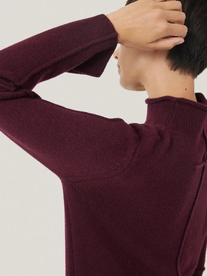 Wool Cashmere Blend Dress Burgundy Women Jigsaw Knitwear and Cashmere
