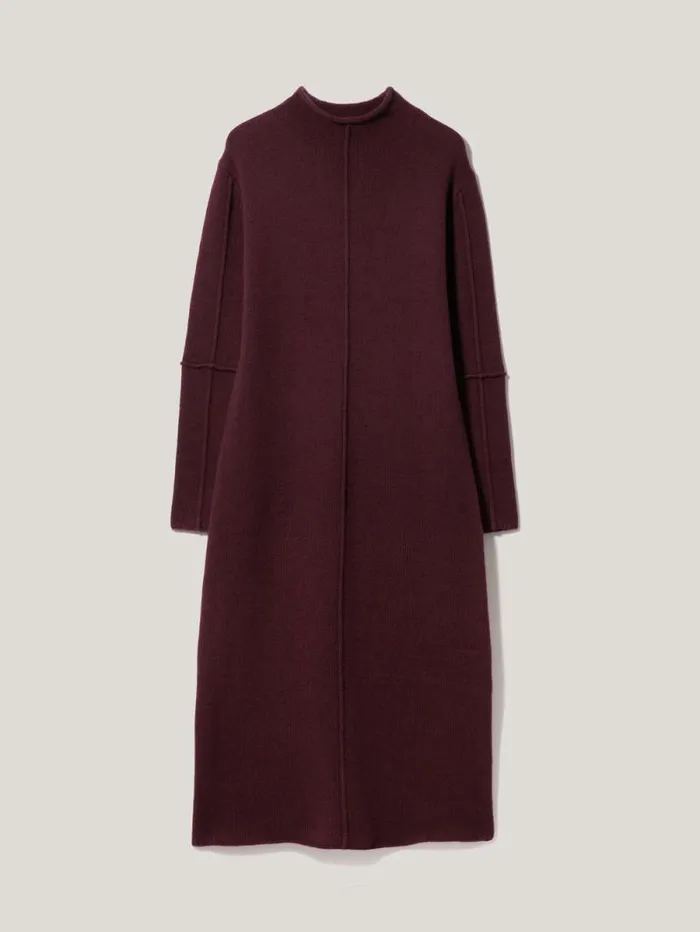 Wool Cashmere Blend Dress Burgundy Women Jigsaw Knitwear and Cashmere