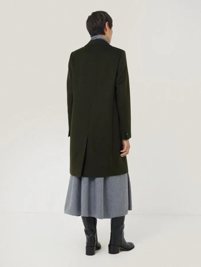 Wool Relaxed City Coat Green Women Jigsaw Coats and Jackets