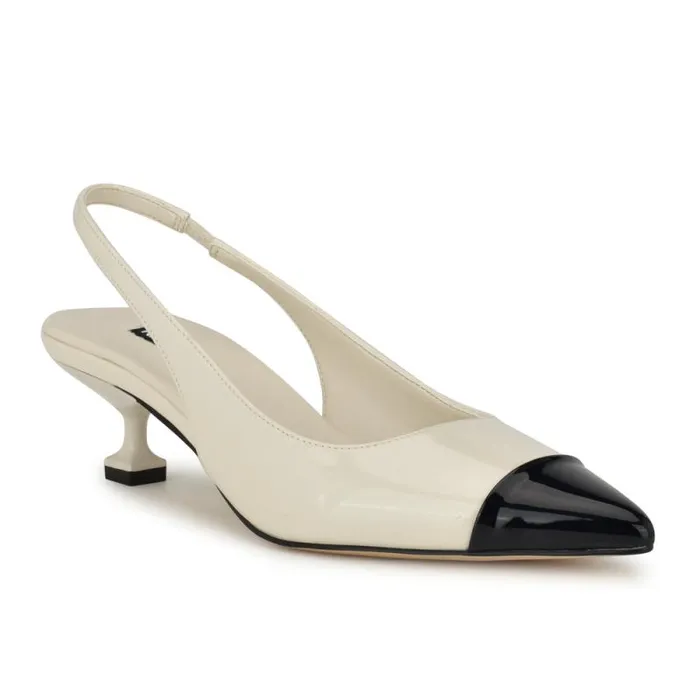 Workit Pointy Cap Toe Slingbacks White Patent Women Nine West Heels Workit Pointy Cap Toe Slingbacks White Patent Women Nine West Heels