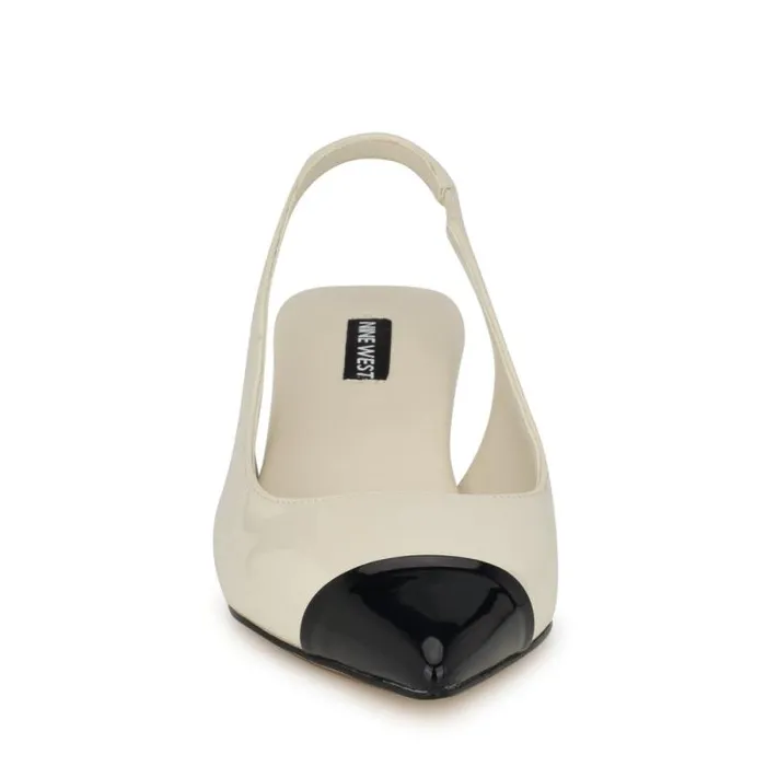 Workit Pointy Cap Toe Slingbacks White Patent Women Nine West Heels Workit Pointy Cap Toe Slingbacks White Patent Women Nine West Heels