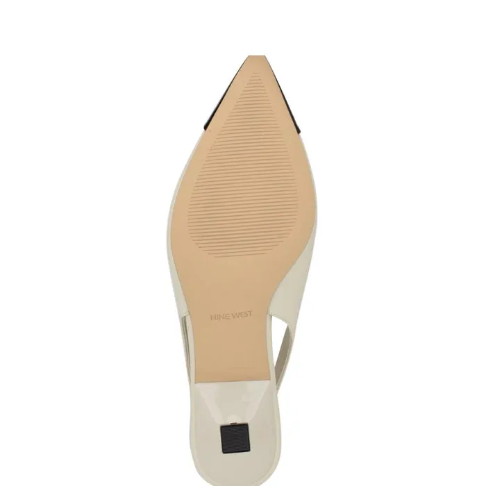 Workit Pointy Cap Toe Slingbacks White Patent Women Nine West Heels Workit Pointy Cap Toe Slingbacks White Patent Women Nine West Heels