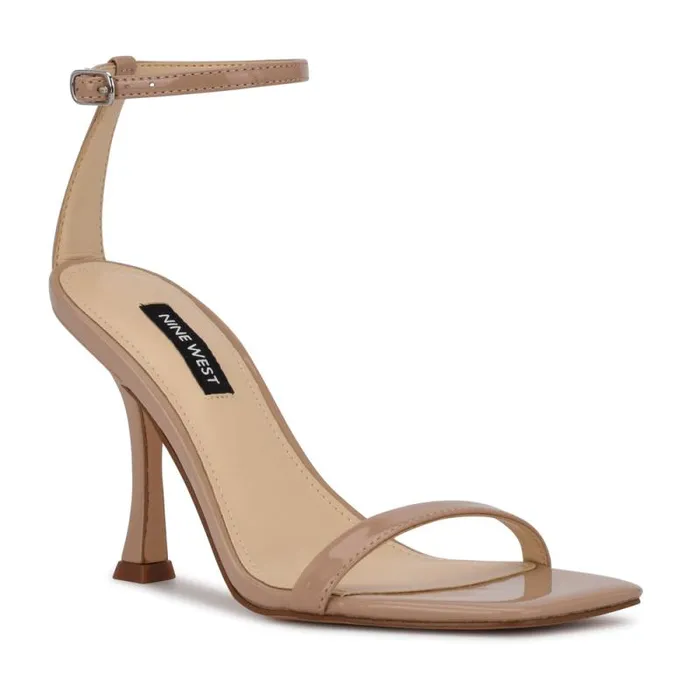 Yess Ankle Strap Sandals Antique Taupe Patent Women Nine West Sandals Yess Ankle Strap Sandals Antique Taupe Patent Women Nine West Sandals