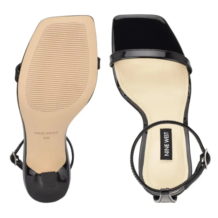 Yess Ankle Strap Sandals Black Women Nine West Heels