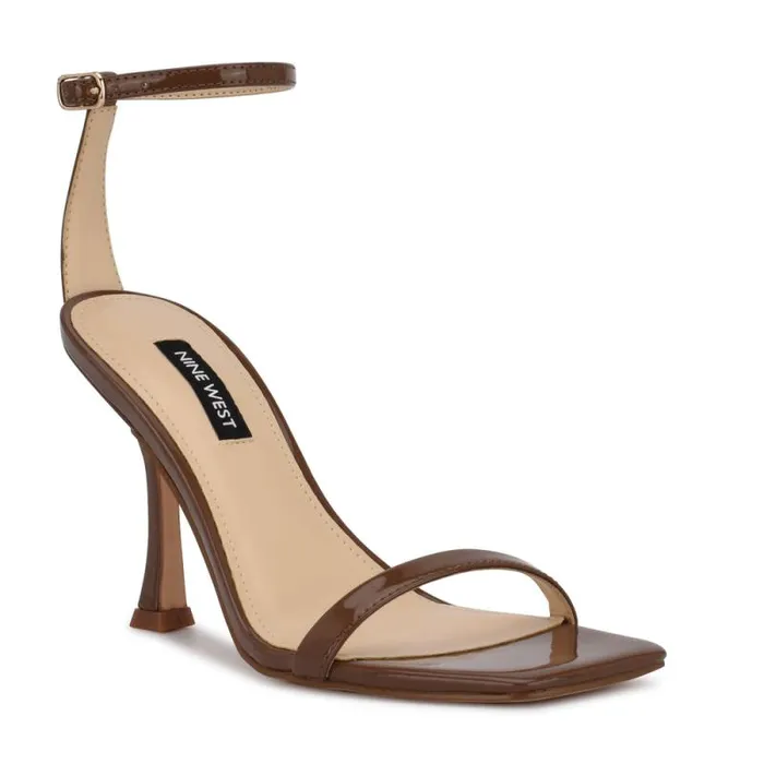 Yess Ankle Strap Sandals New Maple Patent Women Nine West Heels Yess Ankle Strap Sandals New Maple Patent Women Nine West Heels
