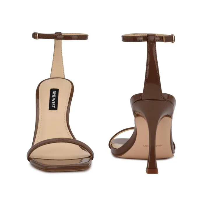 Yess Ankle Strap Sandals New Maple Patent Women Nine West Heels Yess Ankle Strap Sandals New Maple Patent Women Nine West Heels