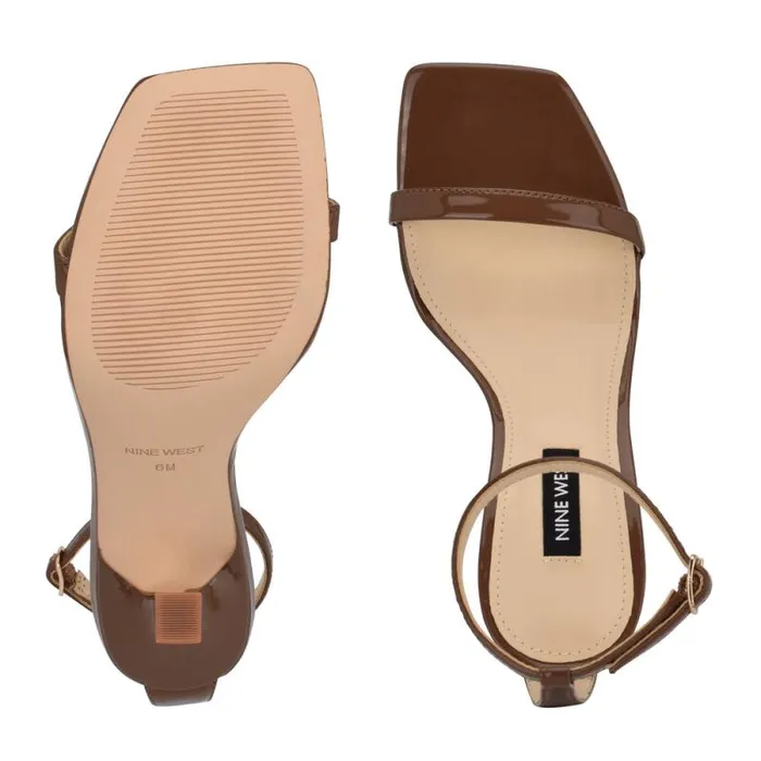 Yess Ankle Strap Sandals New Maple Patent Women Nine West Heels Yess Ankle Strap Sandals New Maple Patent Women Nine West Heels