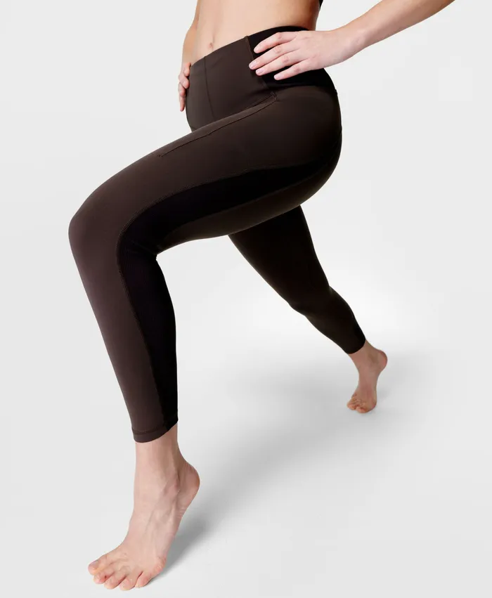 Yoga Pants Sweaty Betty Women Super Soft Ribbed 7U002f8 Yoga Leggings Night Brown