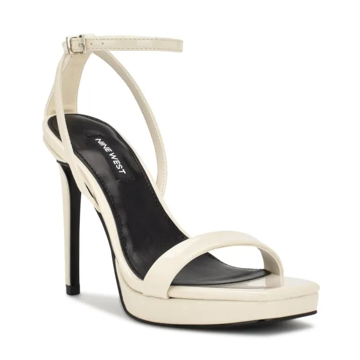Zilo Platform Sandals Chic Cream Patent Women Nine West Sandals Zilo Platform Sandals Chic Cream Patent Women Nine West Sandals
